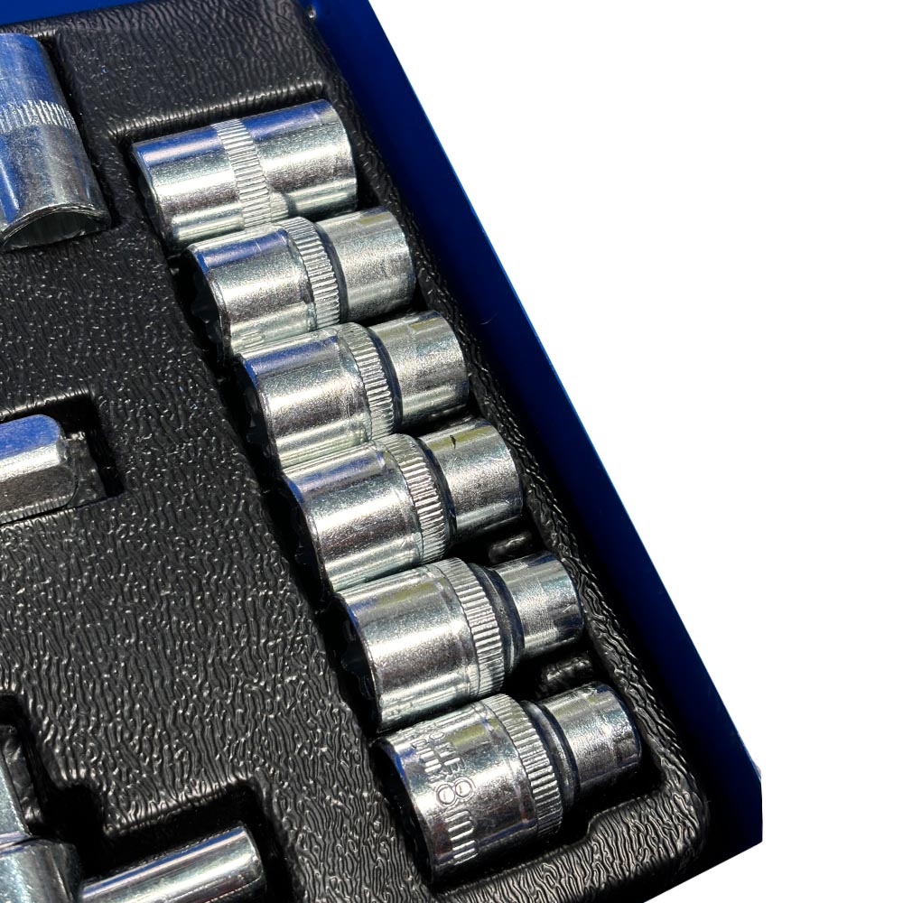 بکس 24 پارچه نیوتولز New Tools — مجموعه کامل آچار بکس و جغجغه (4) بکس 24 پارچه نیوتولز — مجموعه آچار بکس با دسته جغجغه، رابط بلند و کوتاه، سایزها 8 تا 32 میلیمتر