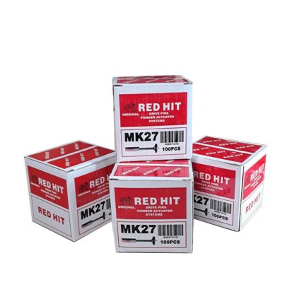 بسته 100 عددی میخ چاشنی RED HIT مدل MK27 — بار تازه و تضمین کیفیت، مناسب تفنگ میخکوب چاشنی‌خور
