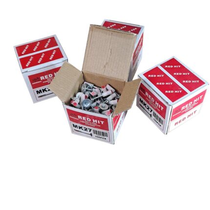 بسته 100 عددی میخ چاشنی RED HIT مدل MK27 — بار تازه و تضمین کیفیت، مناسب تفنگ میخکوب چاشنی‌خور