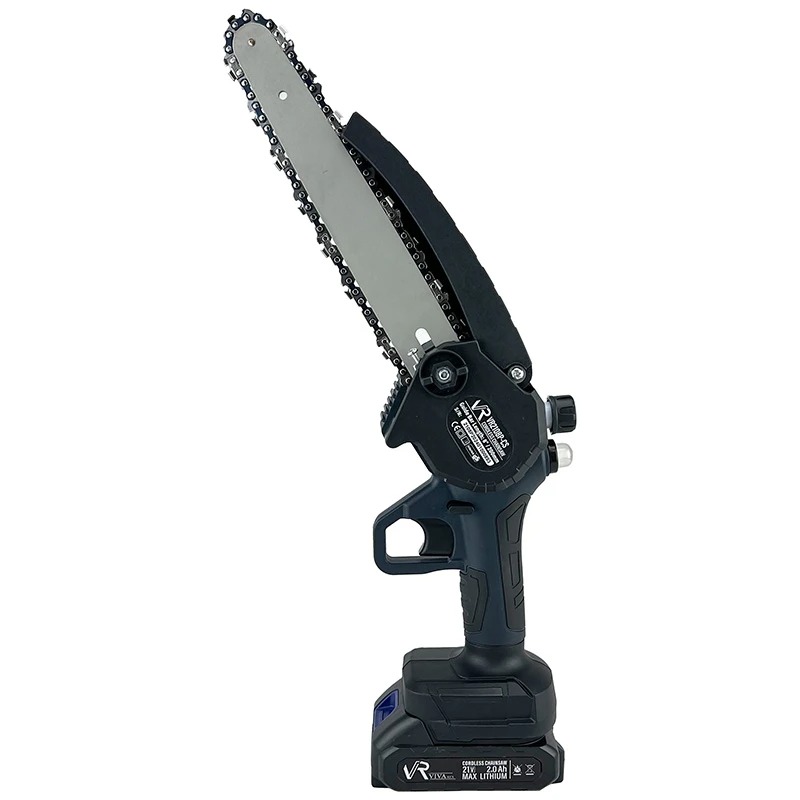 اره زنجیری شارژی ویوارکس مدل VR2108P-CS-B NEW مناسب هرس سرشاخه‌ها با موتور براشلس و تیغه ۲۰ سانتی‌متری