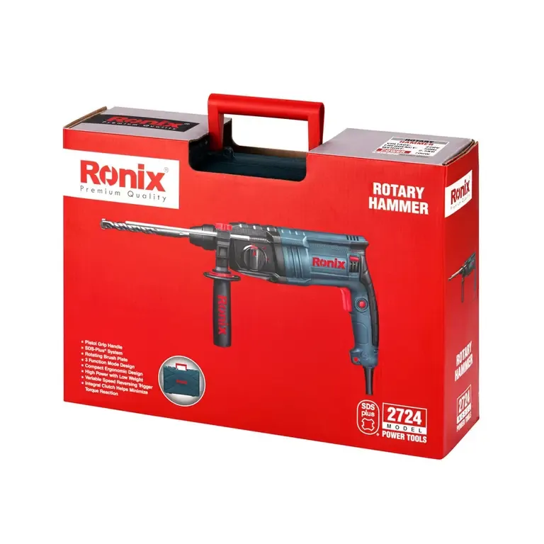 دریل بتن کن رونیکس مدل 2724 ظرفیت ۳ کیلوگرم چهار شیار دریل بتن کن رونیکس مدل 2724 ظرفیت ۳ کیلوگرم چهار شیار مناسب سوراخکاری بتن