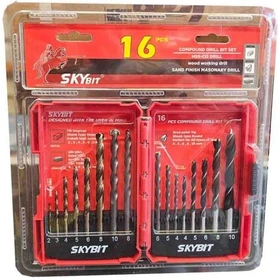 ست 16 عددی مته ترکیبی اسکای بیت مناسب فلز چوب و مصالح