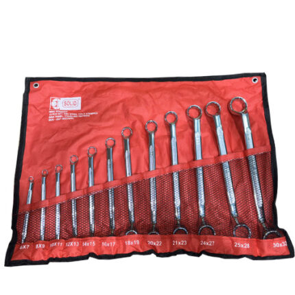 سری آچار دوسر رینگ ۱۲ عددی برند سولید SOLID