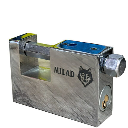 قفل کتابی فولادی MILAD مدل ضدبرش سوپر ایمن برای کرکره مغازه و درب صنعتی