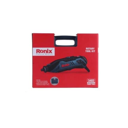 نمای نزدیک از فرز مینیاتوری رونیکس مدل 3403 ظرفیت ۱۳۰ وات همراه با دیمر و متعلقات کامل