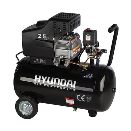 کمپرسور هوای هیوندای مدل AC-5025 با مخزن 50 لیتری و چرخ‌های فلزی